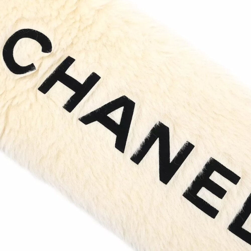 Chanel Fur Scarf Shawl White Small Good 124257 - Picture 4 of 4